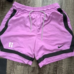 Nike Women's Purple and Black Athletic Shorts